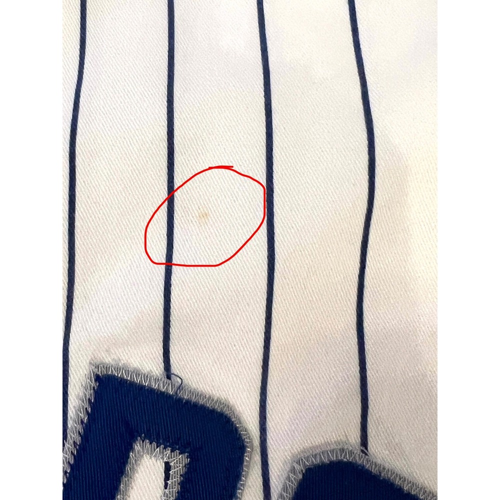 90s Starter Los Angeles Dodgers Baseball Jersey Men's 2XL Pinstripe Blue White - Picture 13 of 13